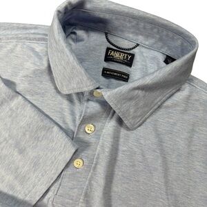 Faherty Men’s S Movement Polo Great Falls Heather Light Blue